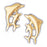 14k Yellow Gold Dolphins Stud Earrings