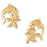14k Yellow Gold Dolphin and Starfish Stud Earrings