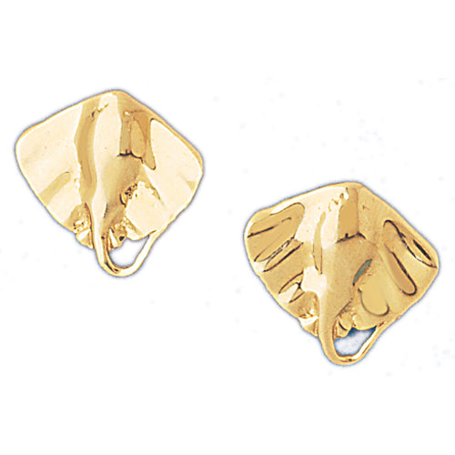 14k Yellow Gold Stingray Stud Earrings