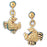 14k Yellow Gold Crab Stud Earrings