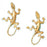 14k Yellow Gold Lizard Stud Earrings