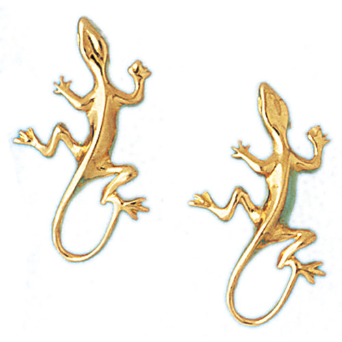 14k Yellow Gold Lizard Stud Earrings