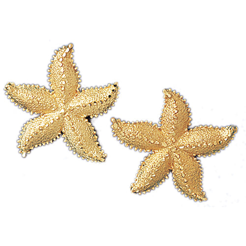 14k Yellow Gold Starfish Stud Earrings