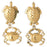 14k Yellow Gold Turtle and Crab Drop Earrings