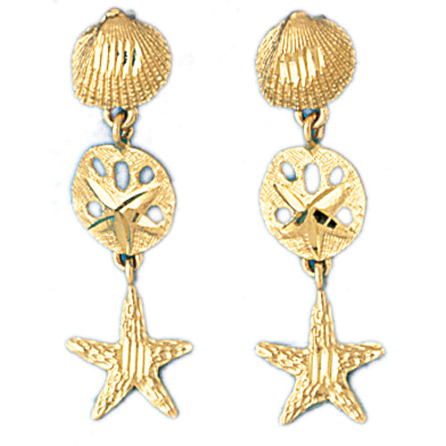 14k Yellow Gold Assorted Nautical Drop Earrings