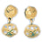14k Yellow Gold Shell and Sand Dollar Drop Earrings