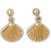 14k Yellow Gold Shell Dangle Earrings