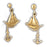 14k Yellow Gold Sailboat with Anchor Dangle Earrings