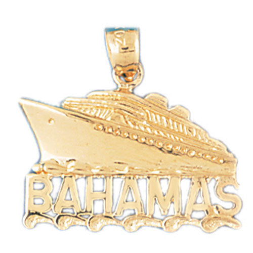14k Yellow Gold Bahamas Cruise Ship Charm