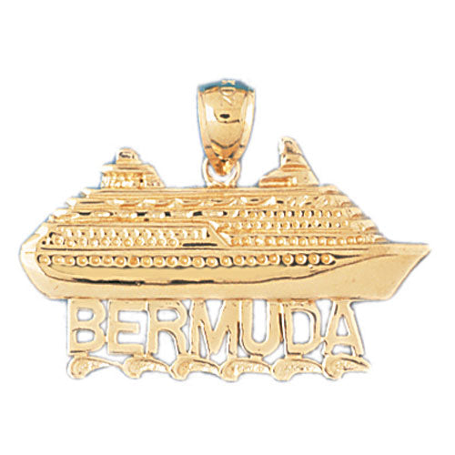 14k Yellow Gold Bermuda Cruise Ship Charm
