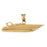 14k Yellow Gold Speed Race Boat Charm