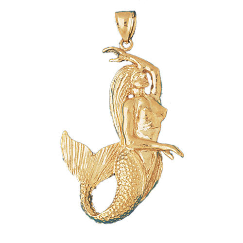 14k Yellow Gold Mermaid 3-D Charm