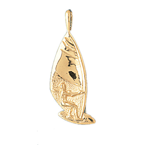 14k Yellow Gold Wind Surfing Charm