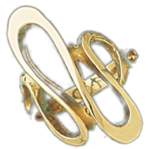 14k Yellow Gold Fancy Swirl Ladies Ring