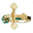 14k Yellow Gold Sideway Crucifix Ring