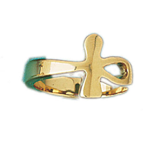 14k Yellow Gold Egyptian Cross Ring