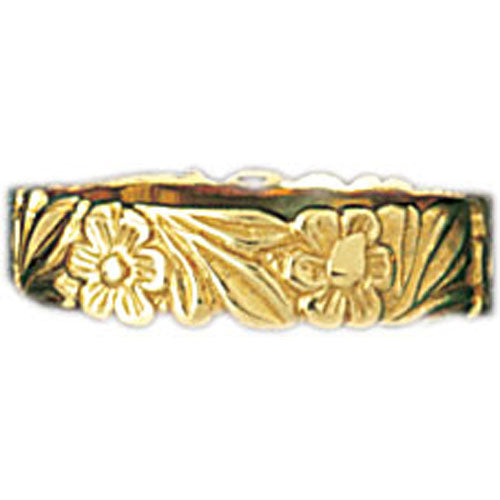 14k Yellow Gold Flower Band