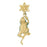 14k Yellow Gold Frog with Lilly Charm