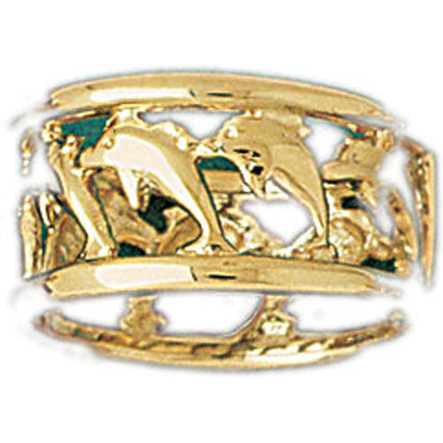 14k Yellow Gold Dolphin Band