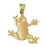 14k Yellow Gold Frog Charm