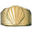 14k Yellow Gold Shell Dome Ring