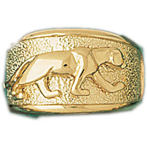 14k Yellow Gold Tiger Dome Ring