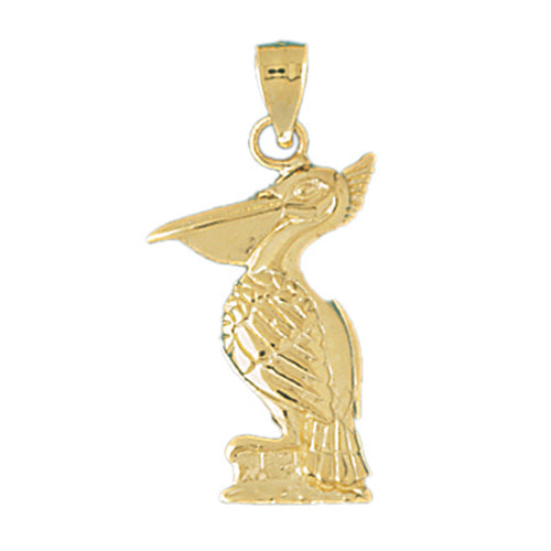 14k Yellow Gold Pelican Charm