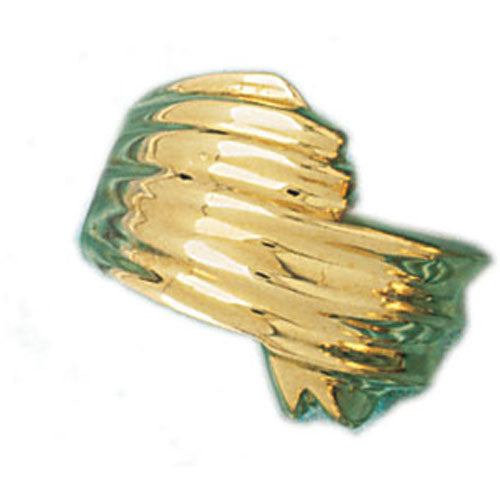 14k Yellow Gold Fashionable Pattern Dome Ring
