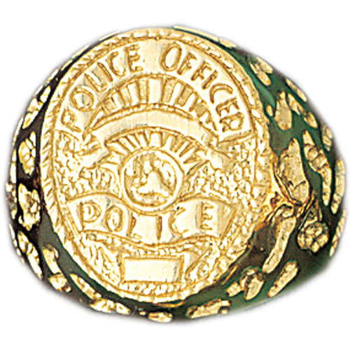 14k Yellow Gold Police Officer Ring