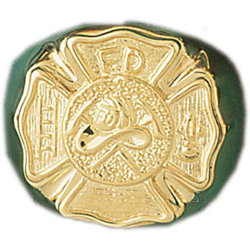 14k Yellow Gold Fire Department Ring
