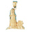 14k Yellow Gold Lighthouse Charm