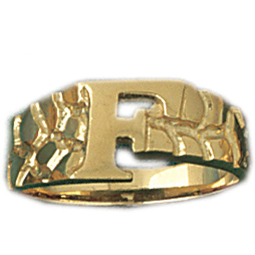14k Yellow Gold Initial F Ring