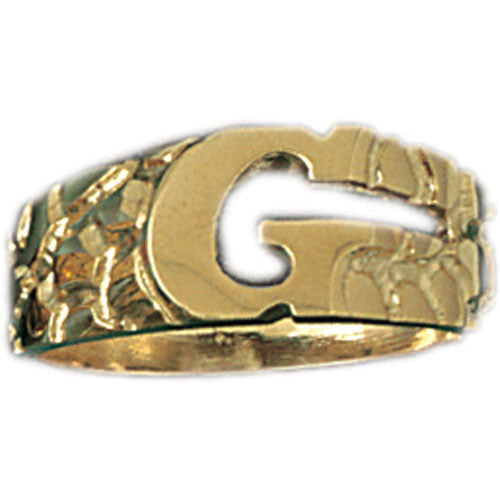 14k Yellow Gold Initial G Ring