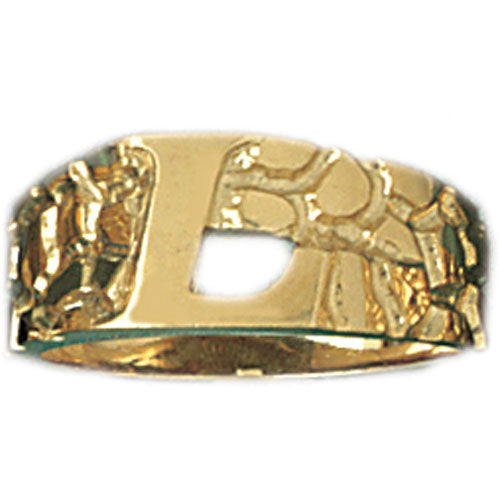 14k Yellow Gold Initial L Ring