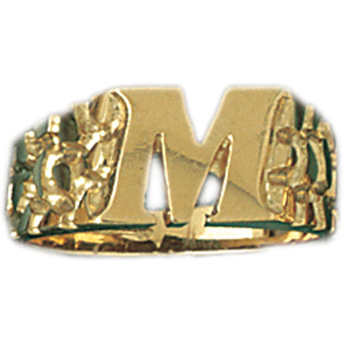 14k Yellow Gold Initial M Ring