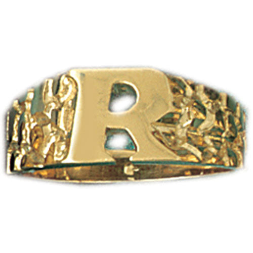 14k Yellow Gold Initial R Ring