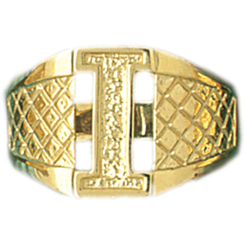 14k Yellow Gold Initial I Ring