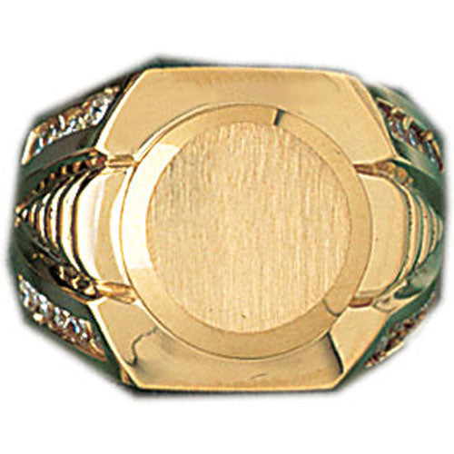 14k Yellow Gold CZ Signet Ring