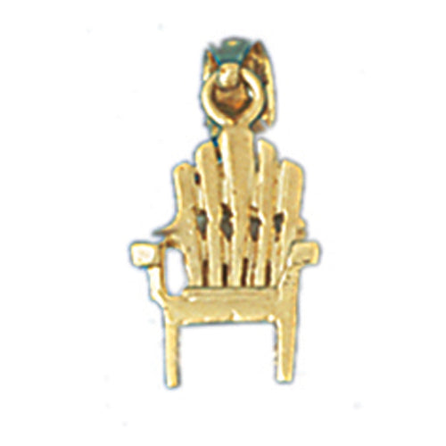 14k Yellow Gold 3-D Beach Chair Charm