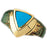 14k Yellow Gold Ladies Turquoise Ring