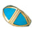 14k Yellow Gold Ladies Turquoise Ring