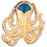14k Yellow Gold Created Opal Octopus Pendant