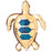 14k Yellow Gold Created Opal Turtle Pendant