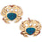 14k Yellow Gold Created Opal Crab Earrings