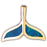 14k Yellow Gold Created Opal Whale Tail Pendant