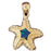 14k Yellow Gold Created Opal Starfish Pendant