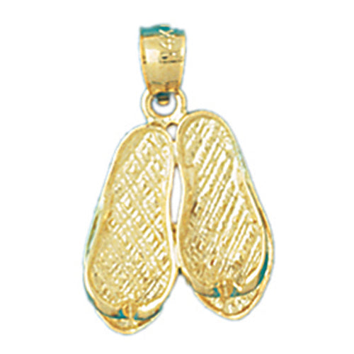 14k Yellow Gold Flip Flop Charm