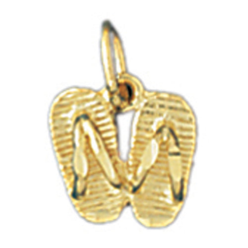 14k Yellow Gold Flip Flop Charm