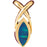 14k Yellow Gold Created Opal Fashion Pendant