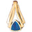 14k Yellow Gold Created Opal Fashion Pendant